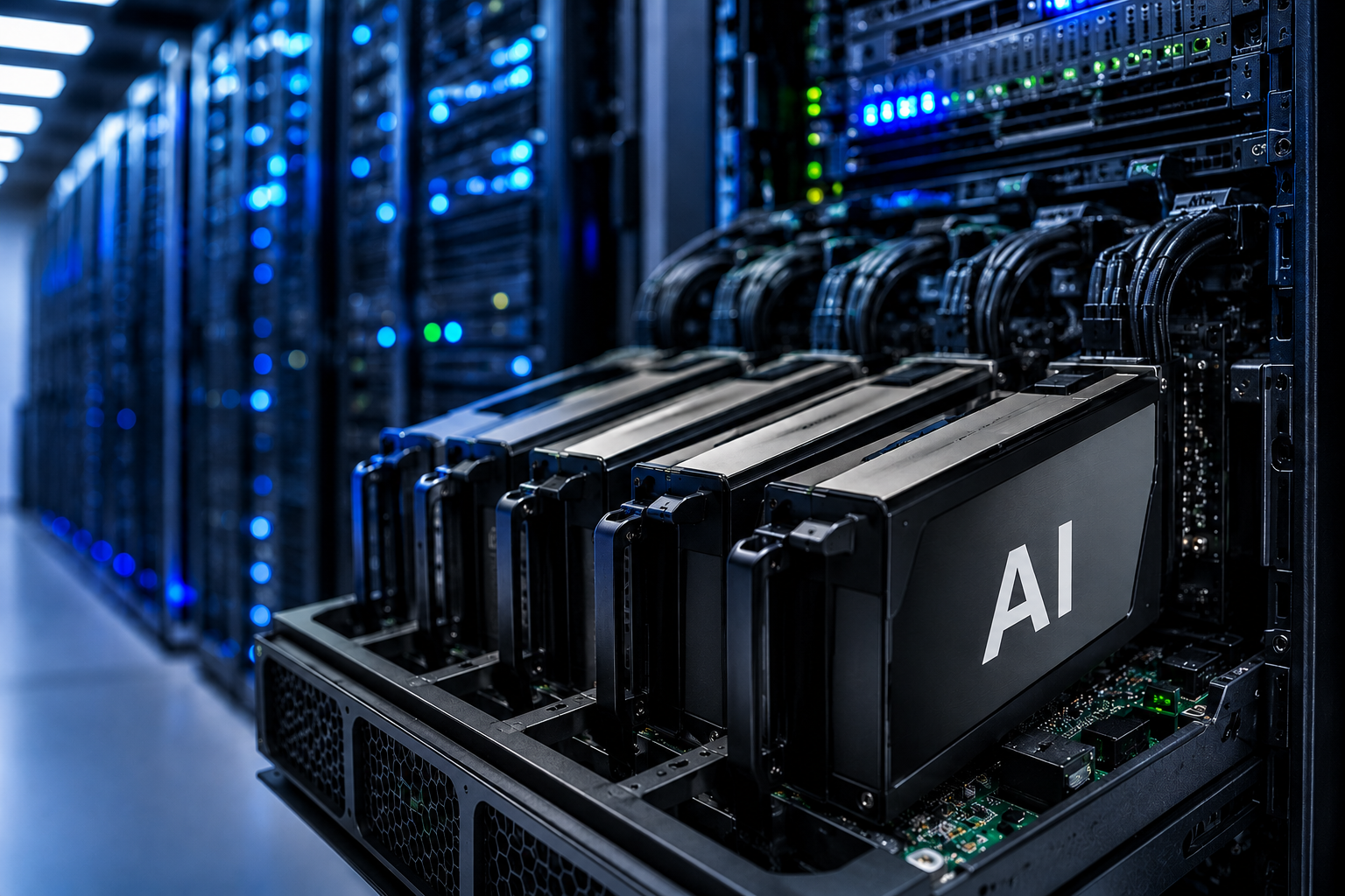 AI GPU servers in a data center